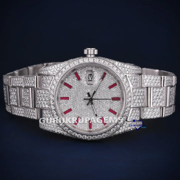 Womens 36 mm dial stainless steel diamond watch Gurukrupa-Gems
