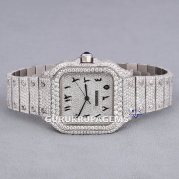 Womens hip hop diamond watch 41 mm custom logo acceptable Gurukrupa-Gems