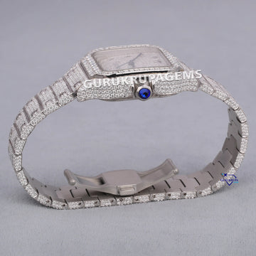 Womens hip hop diamond watch 41 mm custom logo acceptable Gurukrupa-Gems