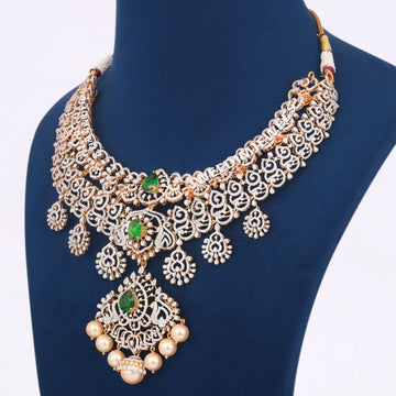 Womens wedding necklace with accented diamonds Gurukrupa-Gems