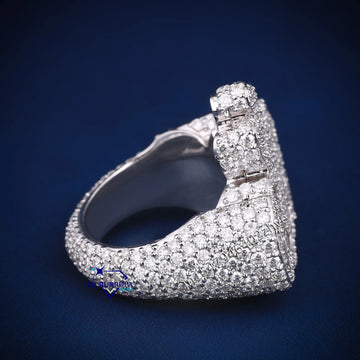 Allah named hip hop diamond ring d color vvs clarity - Gurukrupa-Gems