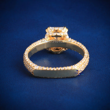 Asscher cut solitaire diamond ring for men women with vvs clarity diamonds - Gurukrupa-Gems