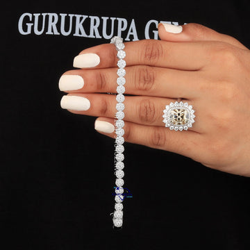 Best selling white tennis bracelet for women - Gurukrupa-Gems