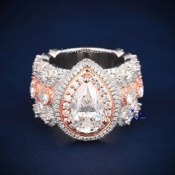 Custom made hip hop diamond ring for men women - Gurukrupa - Gems