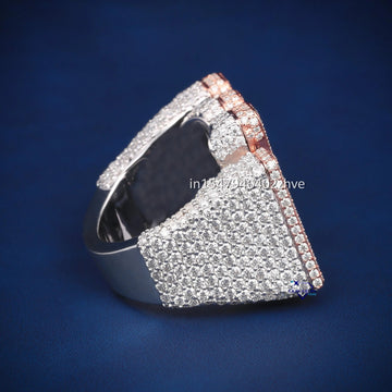 Custom made initial letter hip hop ring d color vvs clarity diamonds - Gurukrupa-Gems