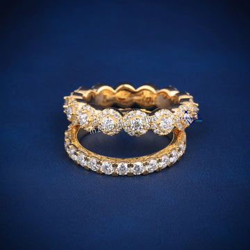 Engagement and wedding bands customized round cuts - Gurukrupa-Gems