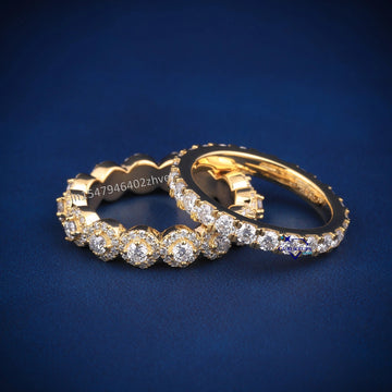 Engagement and wedding bands customized round cuts - Gurukrupa-Gems
