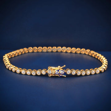 Fully yellow bezel set 5 mm diamond tennis bracelet - Gurukrupa-Gems