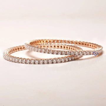 Gleaming Accents for Every Occasion womens 14 kt gold diamond bangles showcases beauty in hands - Gurukrupa-Gems
