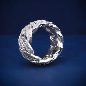 Hip Hop Best Selling Baguette & Round Cut Diamond Band For Men - Gurukrupa-Gems