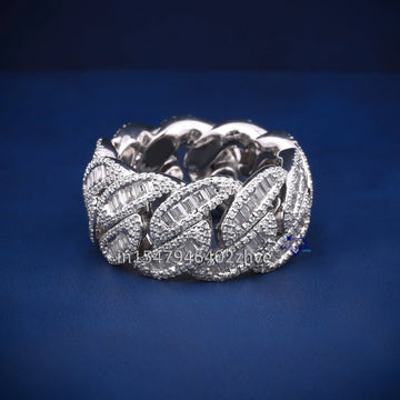 Hip Hop Best Selling Baguette & Round Cut Diamond Band For Men - Gurukrupa-Gems