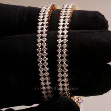 Illuminate Your Style with 14 kt lab grown round cut diamond classy bangles for women to wear at any occasion - Gurukrupa-Gems