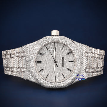 Full white hip hop diamond vvs clarity watch