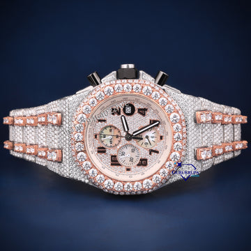 Customize hip hop diamond watch chronograph collet style