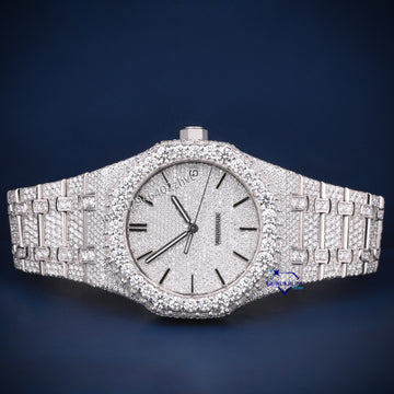 Pass diamond tester full white hip hop watch