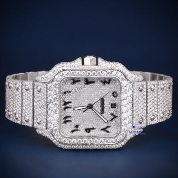 Square shaped arabic dial all white pass tester watch