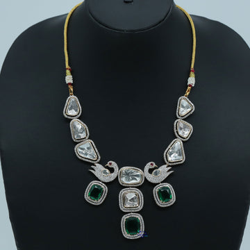 Introducing this unique polki statement piece necklace in 14 kt gold with lab diamonds