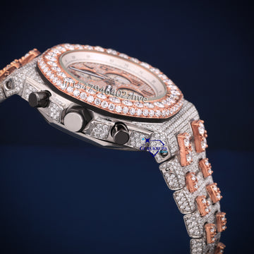 Customize hip hop diamond watch chronograph collet style