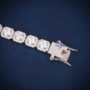 8 inch 8 mm women tennis style halo set diamond bracelet