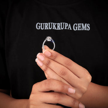 Marquise and Round Cut Wedding Diamond Ring with VVS Clarity - Gurukrupa-Gems