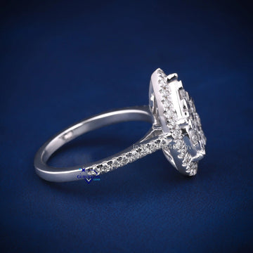 Pear shape wedding engagement diamond ring - Gurukrupa-Gems