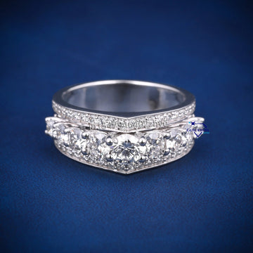 Proposal wedding engagement diamond vvs clarity band rings - Gurukrupa-Gems