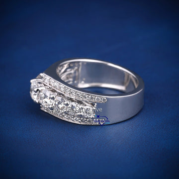 Proposal wedding engagement diamond vvs clarity band rings - Gurukrupa-Gems