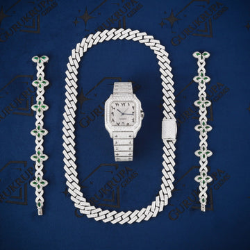 Real custom diamond jewelry deal watch chain bracelet - Gurukrupa-Gems