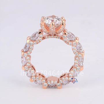 Rose gold 14kt lab grown diamond solitaire ring for men or women in vvs clarity round cut diamonds - Gurukrupa-Gems