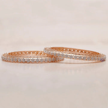Sparkling Bangles to Adorn Your Wrist with 14 kt gold lab grown diamond bangles with vvs clarity diamonds - Gurukrupa-Gems