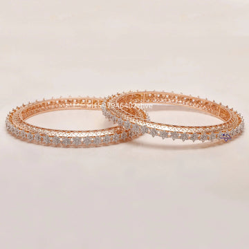 Sparkling Bangles to Adorn Your Wrist with 14 kt gold lab grown diamond bangles with vvs clarity diamonds - Gurukrupa-Gems
