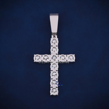 Tennis cross hip hop diamond pendant d color vvs clarity - Gurukrupa-Gems