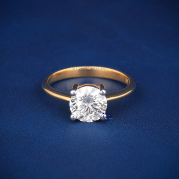 Wedding solitaire round 1.60 ct diamond ring - Gurukrupa-Gems