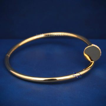 Yellow Gold Diamond Nail Bracelet for Men and Women - Gurukrupa-Gems