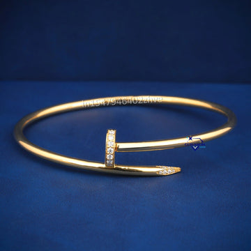 Yellow Gold Diamond Nail Bracelet for Men and Women - Gurukrupa-Gems